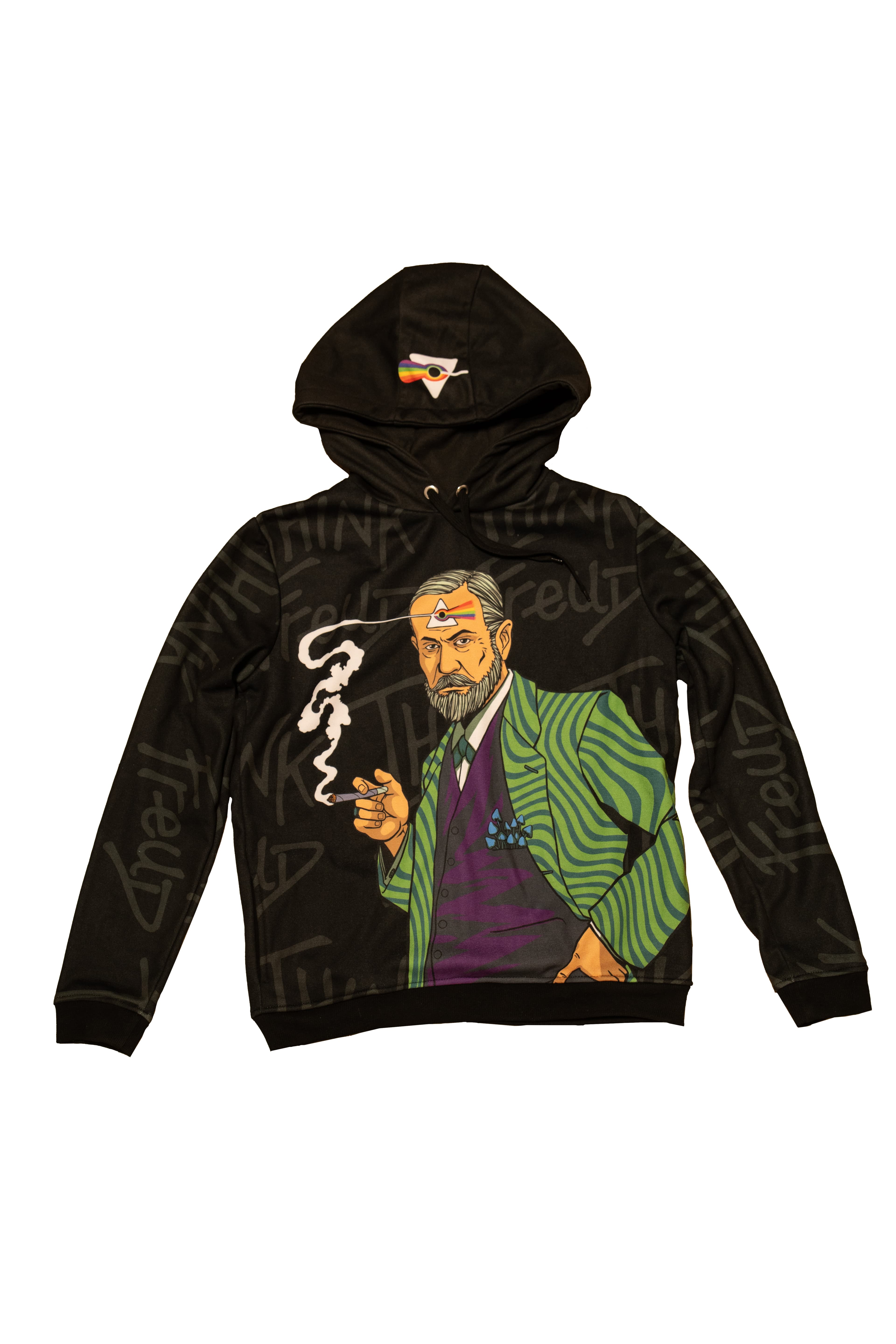 THINK FREUD Hoodie Black – flat
